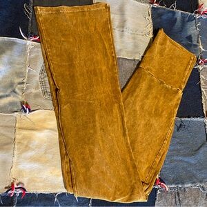 Vintage Looking Mustard Yellow Flared Leggings